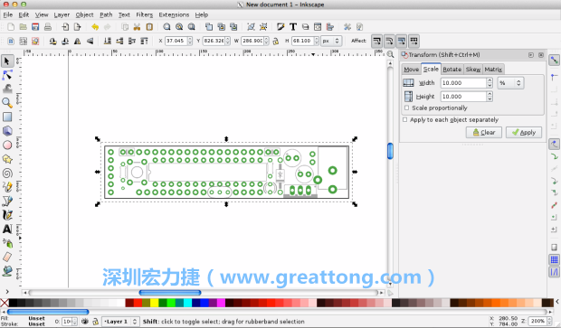 首先，你需要取得電路板設計圖的PNG圖檔，才能在上面進行繪制。這件事做起來比用說的難上許多，而其中一種方法如下所示（我們會先假設你正在使用Inkscape向量繪圖工具）。