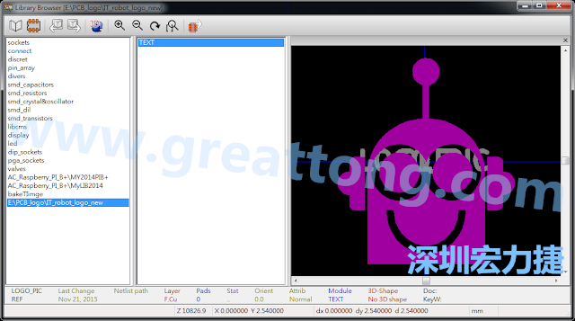 目前這個Library IT_robot_logo_new.mod 只有一個footprint。如何增加更多footprint 到這個library 中呢?